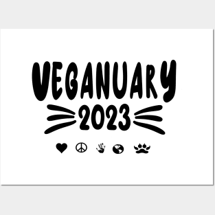 Veganuary 2023 Vegan Challenge Veganism Posters and Art